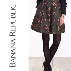 Pieced Jacquard Fit-and-Flare Skirt